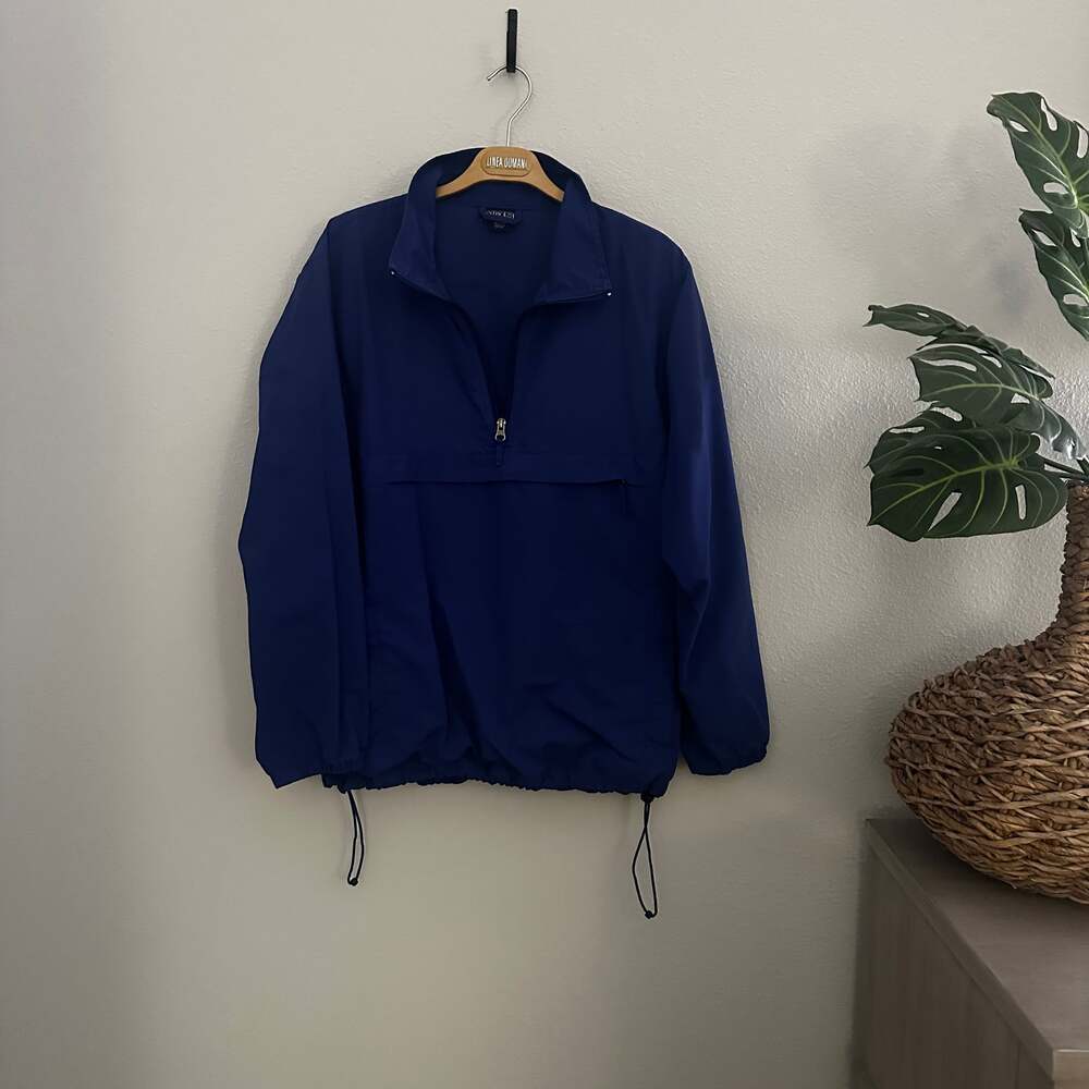 VTG Lands' End Royal Blue Half Zip‎ Windbreaker Men's Size M